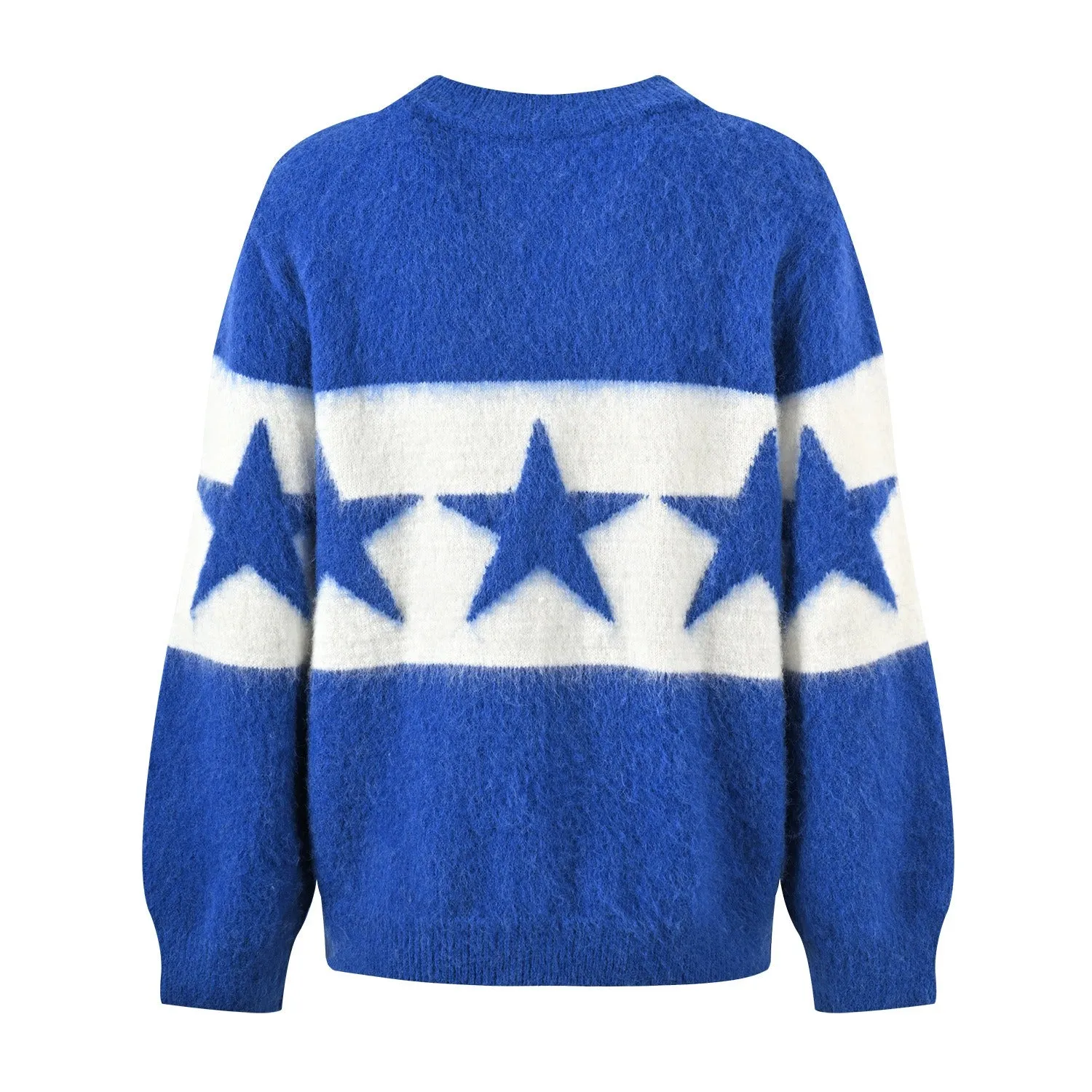 Pre Order:  Star Jacquard Knitted Casual Sweater