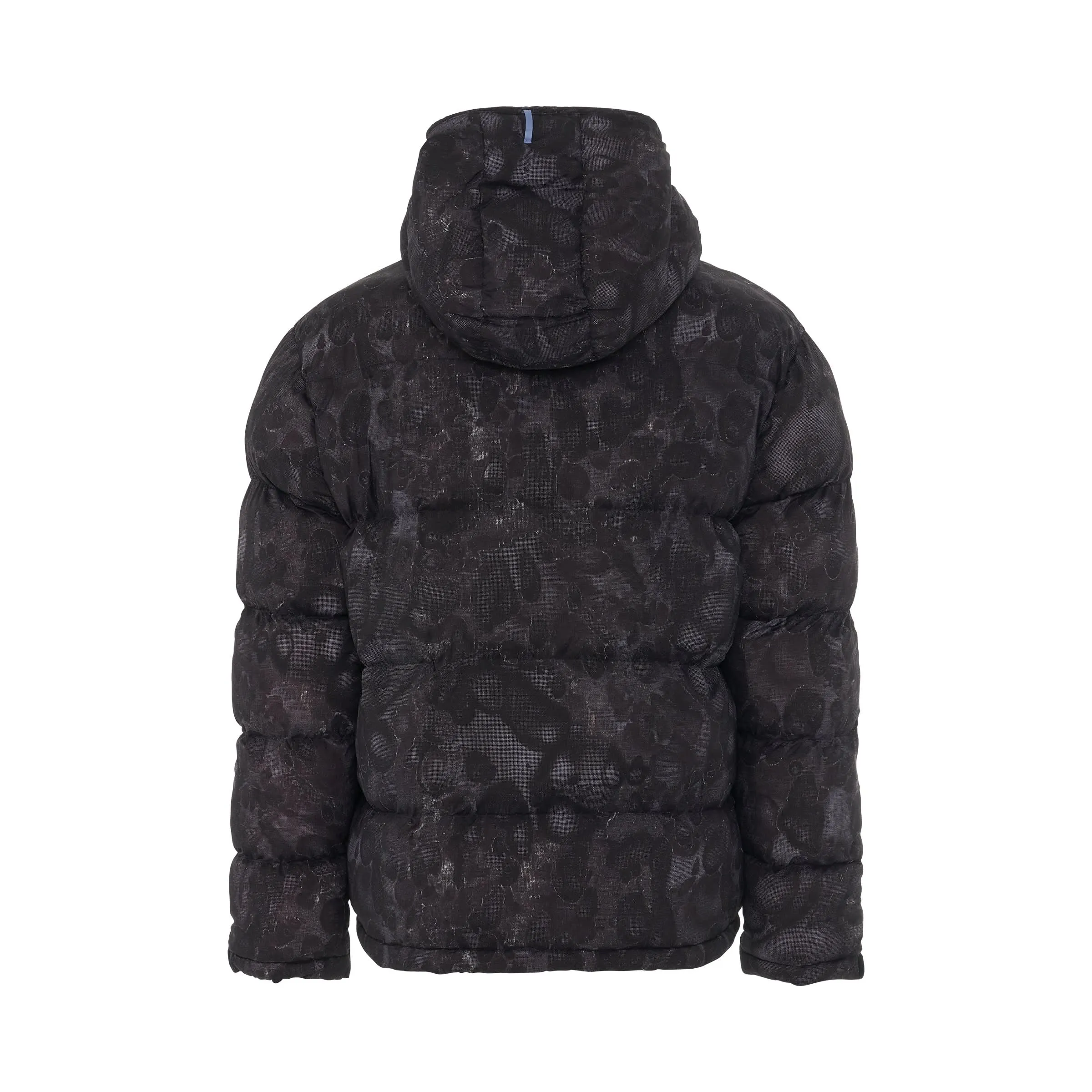 Printed Ripstop Gyo Puffer Jacket in Black Mottle