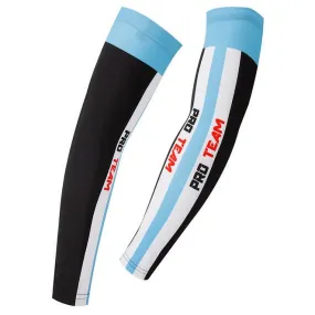 PRO TEAM Black Blue Cycling Arm Warmers