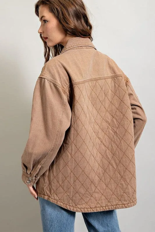 QUILTED BUTTON DOWN JACKET