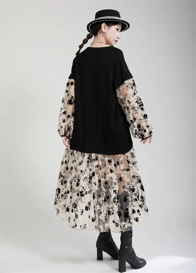 Ralcuy Sheer Floral Dress