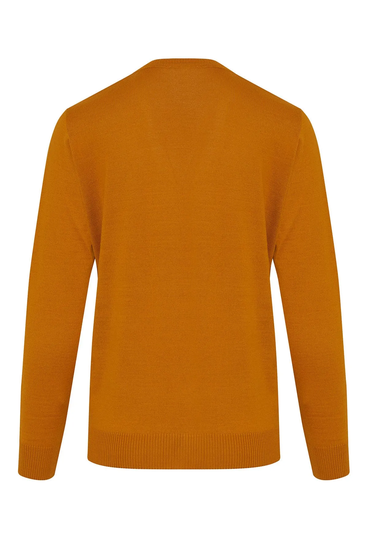 Regular Fit Saffron - Beige Wool Blend Crewneck Sweater