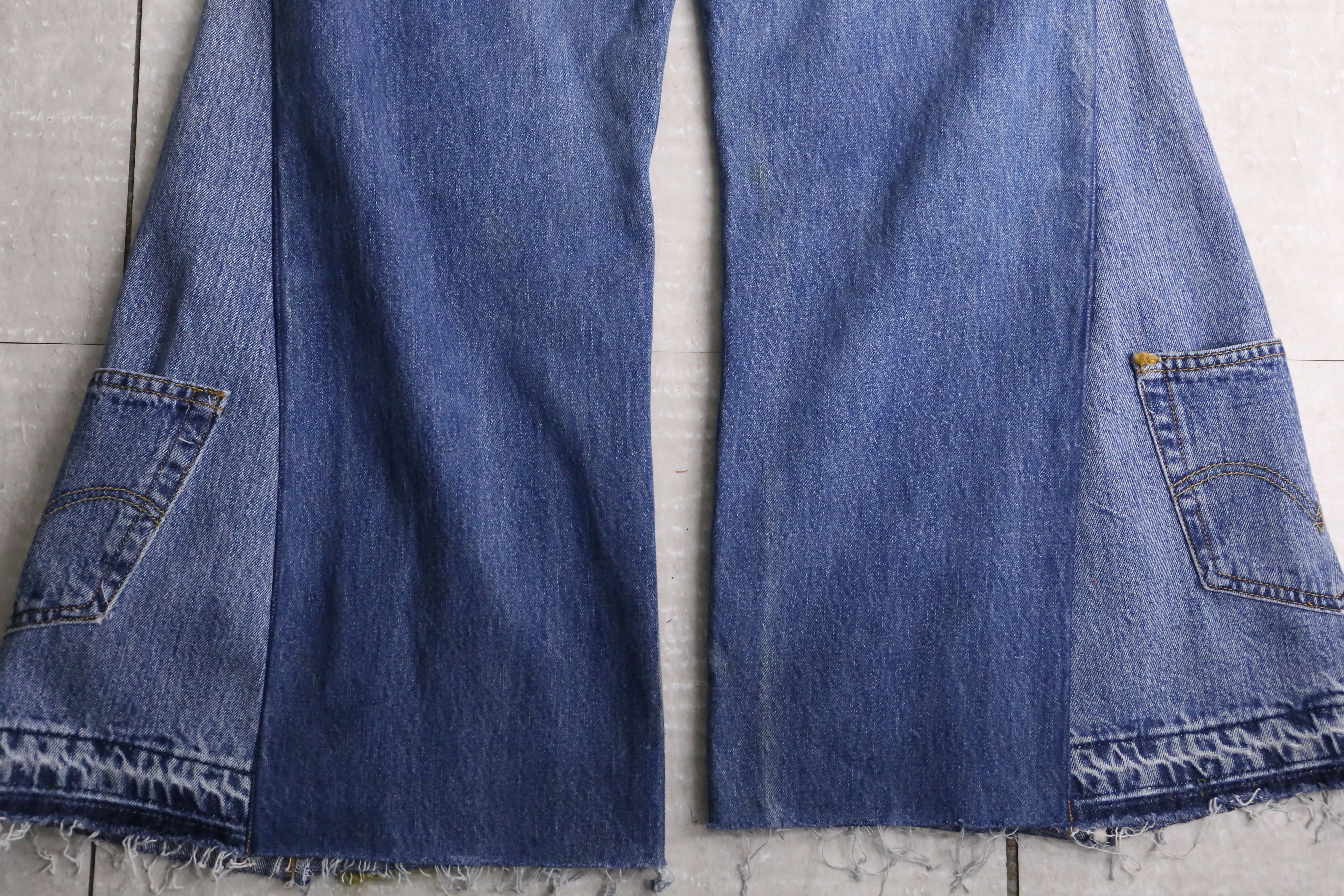 remake "再構築" knit patch work design denim pants