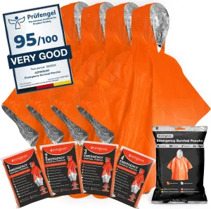 Reversible Emergency Survival Foil Poncho (4pc)