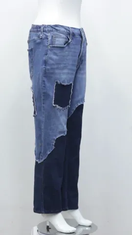 Reworked Two Tone Denim Pants