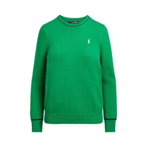 RLX Ralph Lauren Women's Cotton Blend Long Sleeve Pullover - Cruise Green/French Navy