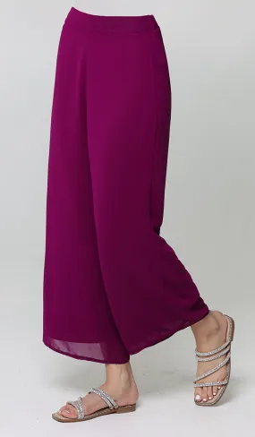 Safa Loose Flowing Palazzo Pants - Orchid