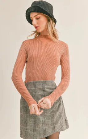 Sage the Label City Lights Ribbed Mock Neck Sweater