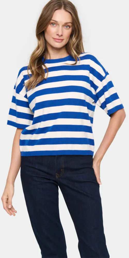 Saint Tropez Striped Pullover, blue