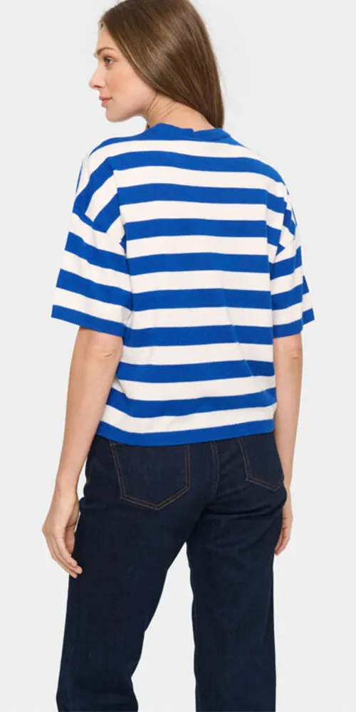 Saint Tropez Striped Pullover, blue