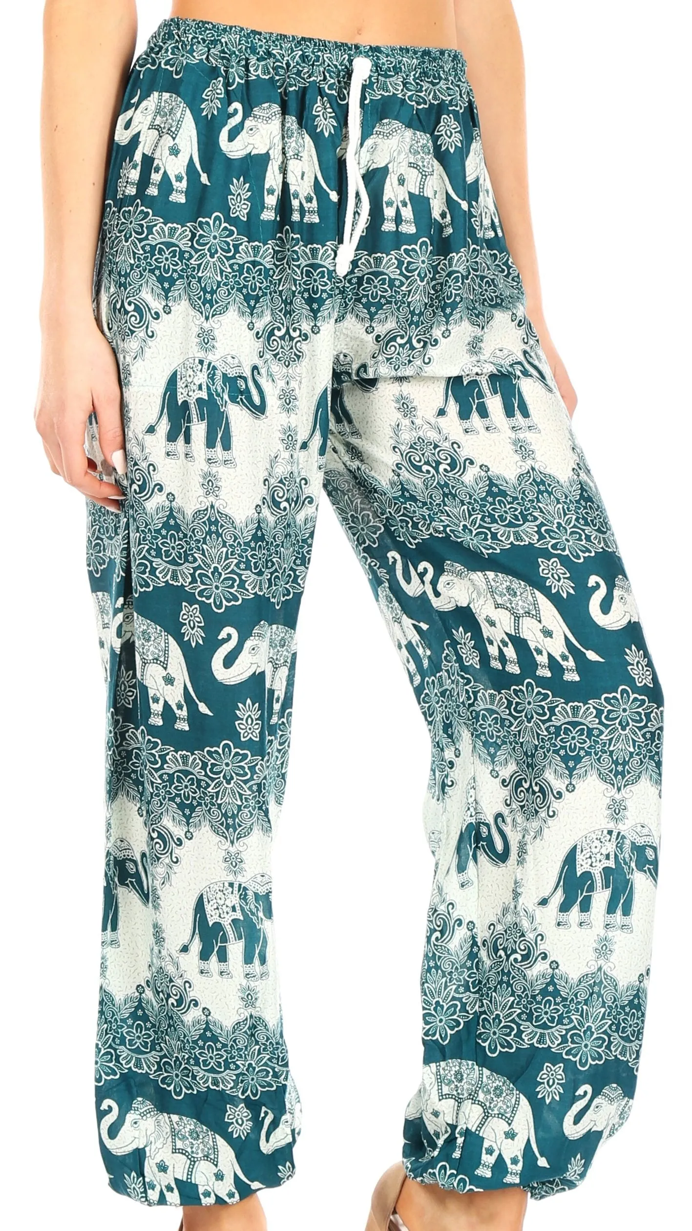 Sakkas Akilla Women's Loose Printed Yoga Elephant Pants Elastic Waist w/Pocket