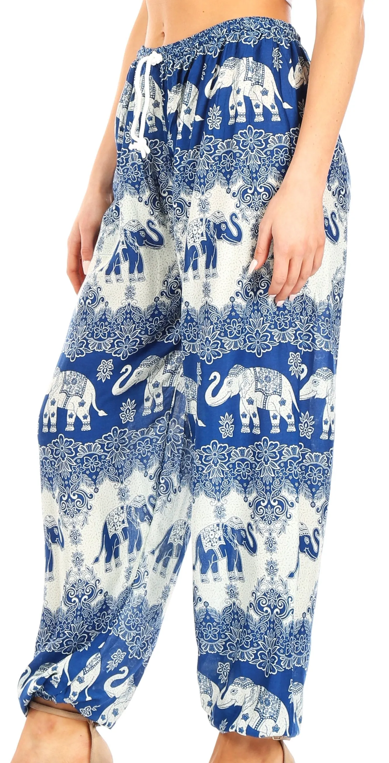 Sakkas Akilla Women's Loose Printed Yoga Elephant Pants Elastic Waist w/Pocket