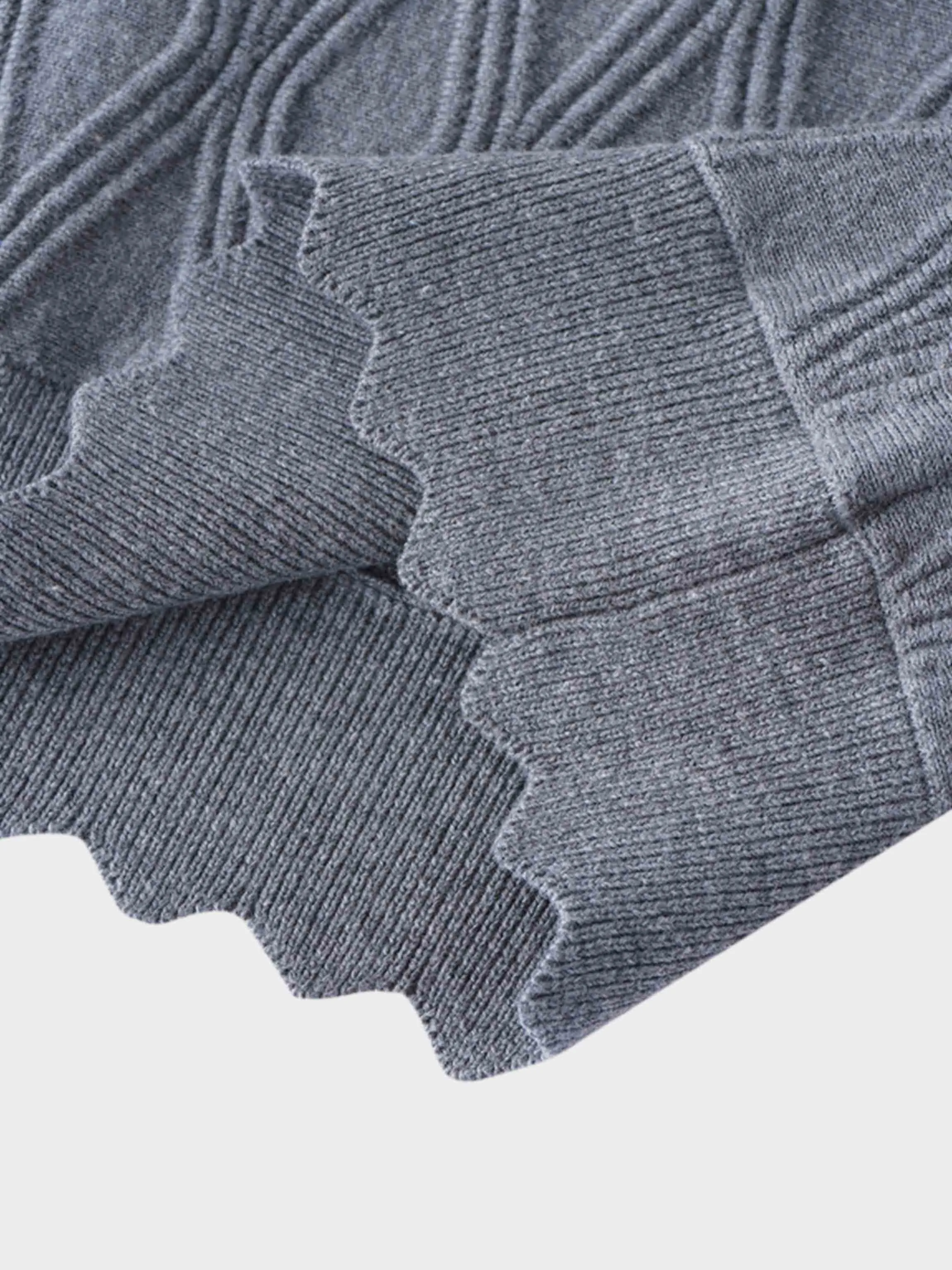 Scalloped Sleeveless Crew Neck Sweater-Heathered Grey