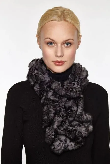 Scarf, Pull Through in Genuine Rex Rabbit Fur - Linda Richards - Style RX39