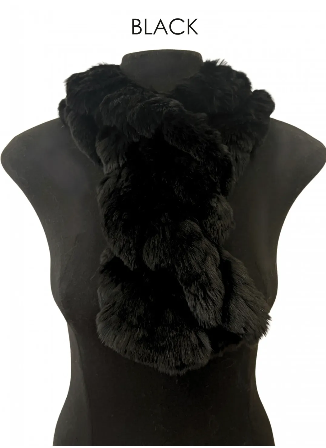 Scarf, Pull Through in Genuine Rex Rabbit Fur - Linda Richards - Style RX39