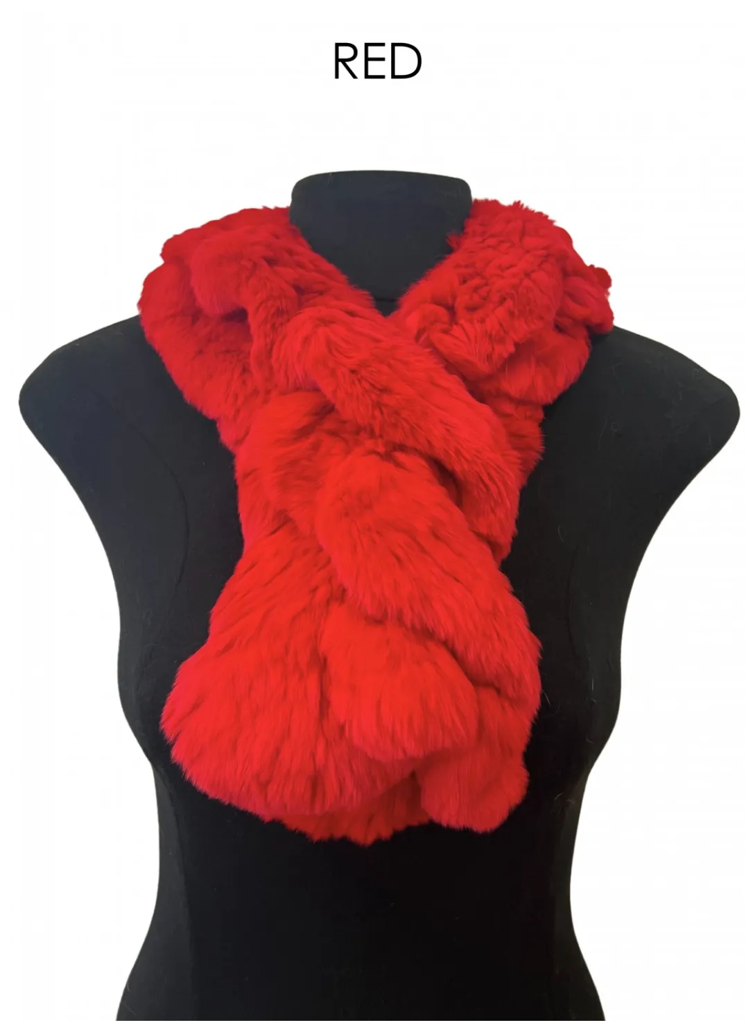 Scarf, Pull Through in Genuine Rex Rabbit Fur - Linda Richards - Style RX39