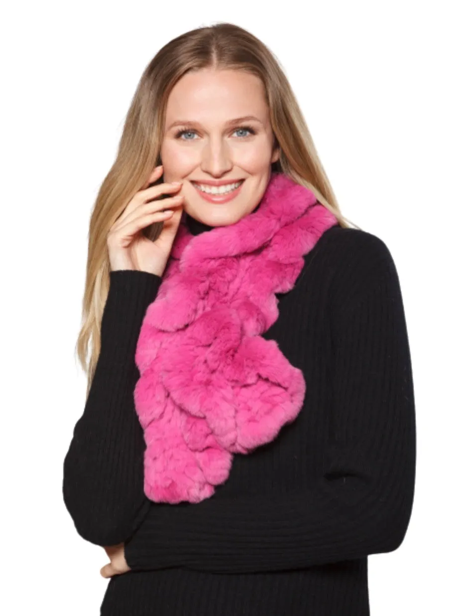 Scarf, Pull Through in Genuine Rex Rabbit Fur - Linda Richards - Style RX39