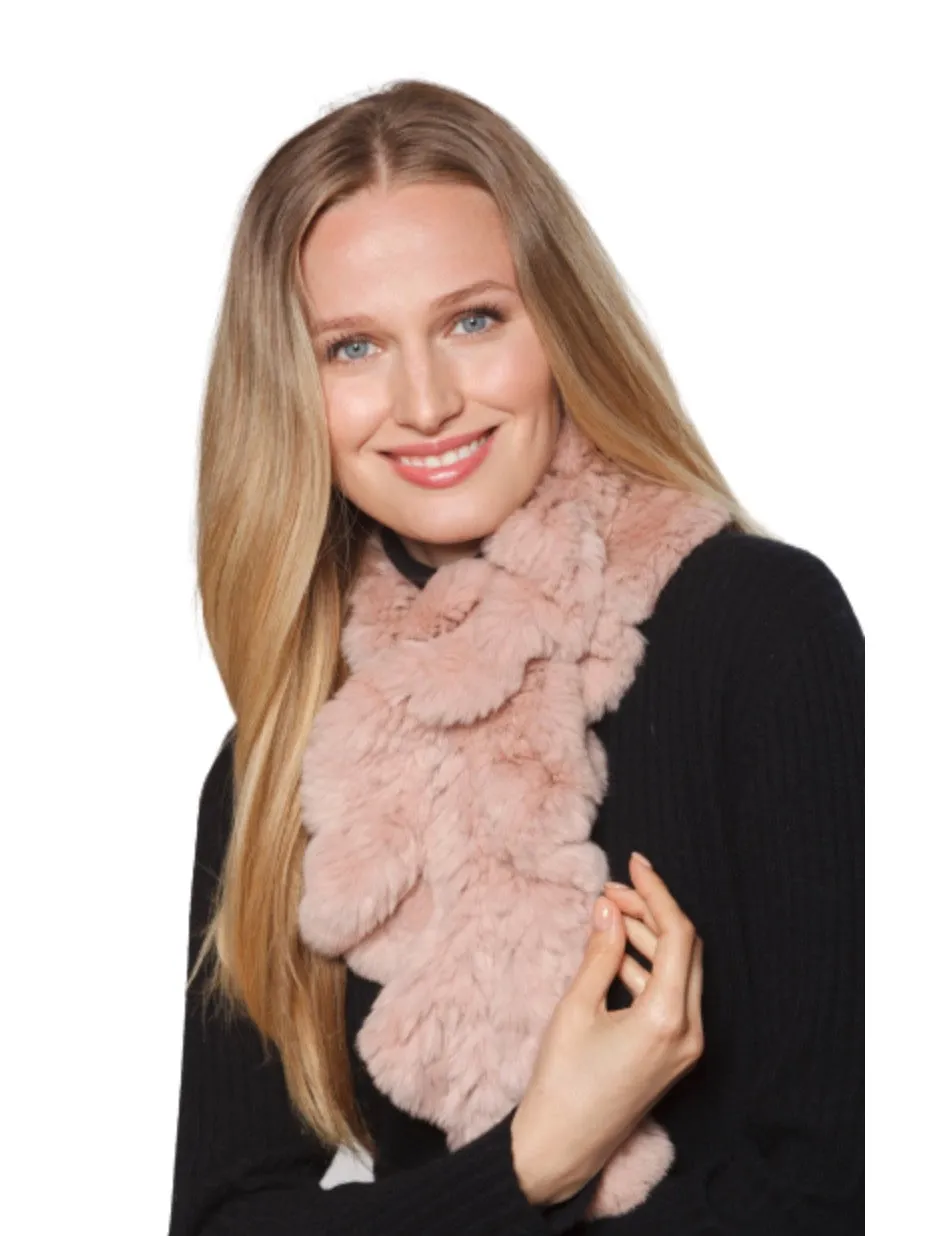 Scarf, Pull Through in Genuine Rex Rabbit Fur - Linda Richards - Style RX39