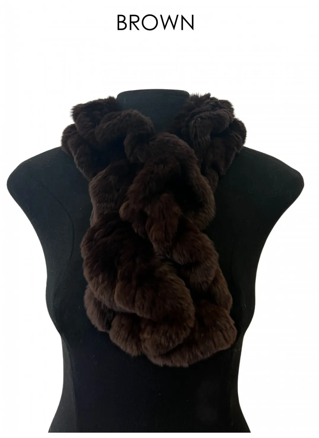 Scarf, Pull Through in Genuine Rex Rabbit Fur - Linda Richards - Style RX39