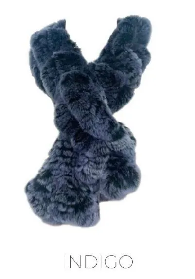 Scarf, Pull Through in Genuine Rex Rabbit Fur - Linda Richards - Style RX39