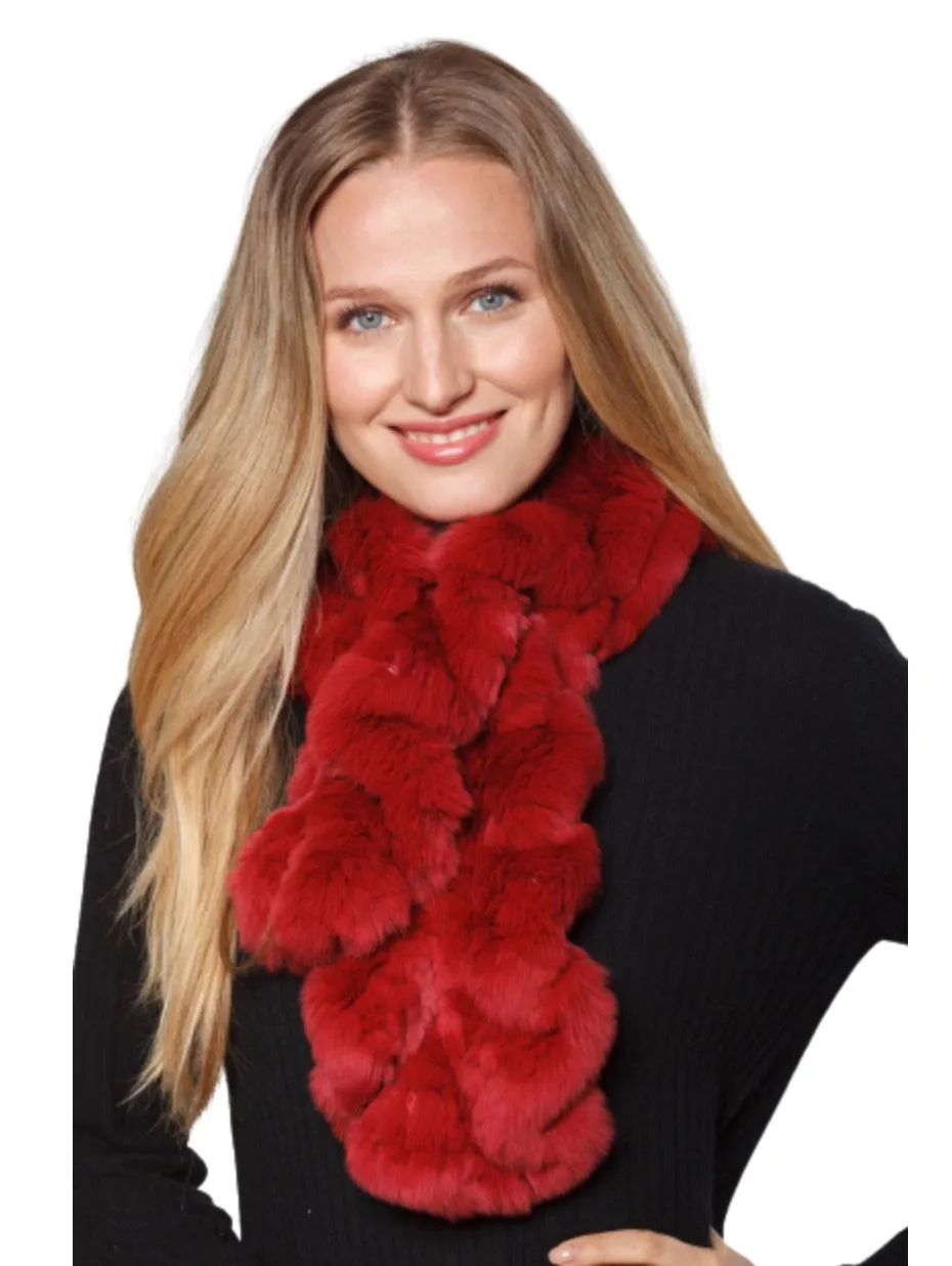 Scarf, Pull Through in Genuine Rex Rabbit Fur - Linda Richards - Style RX39