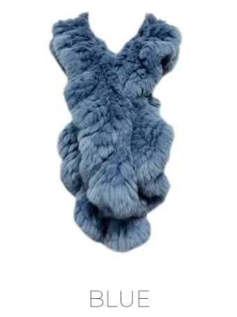 Scarf, Pull Through in Genuine Rex Rabbit Fur - Linda Richards - Style RX39