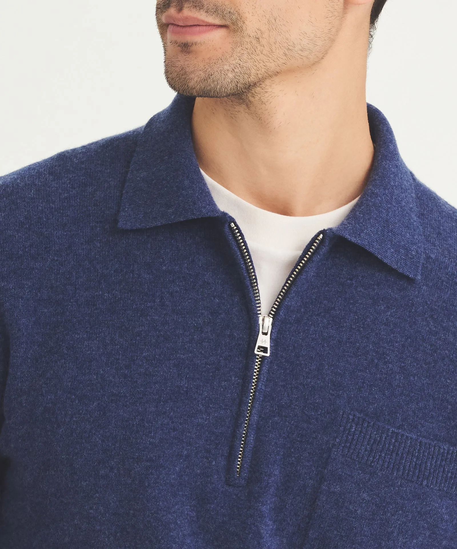 Signature Cashmere Quarter Zip Polo