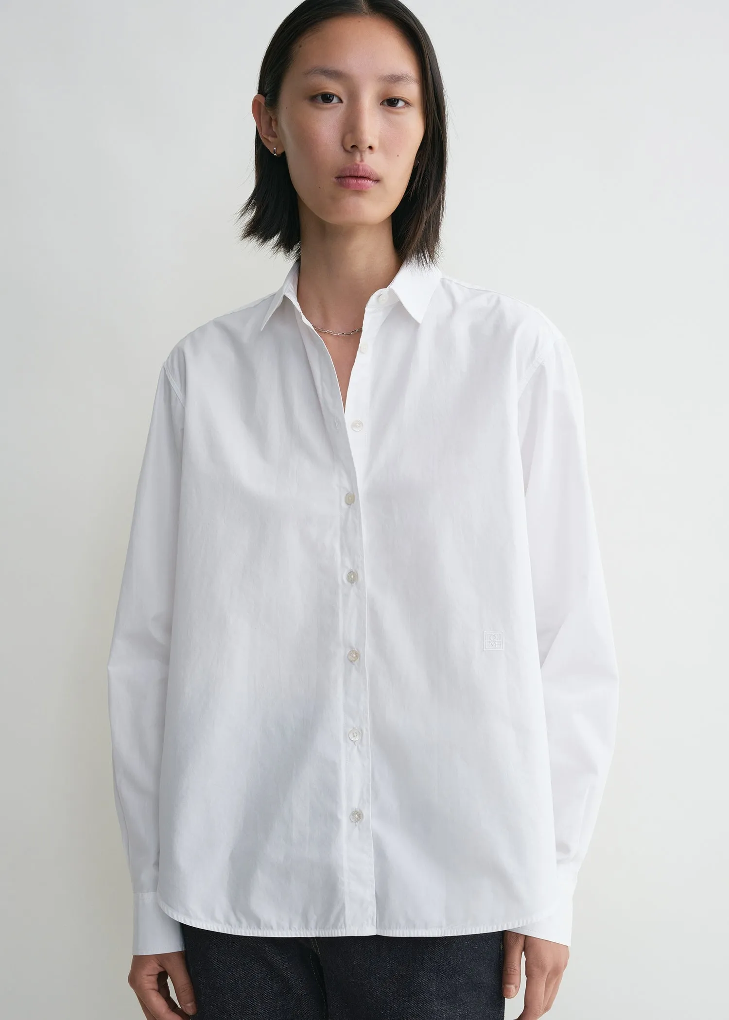 Signature cotton shirt white