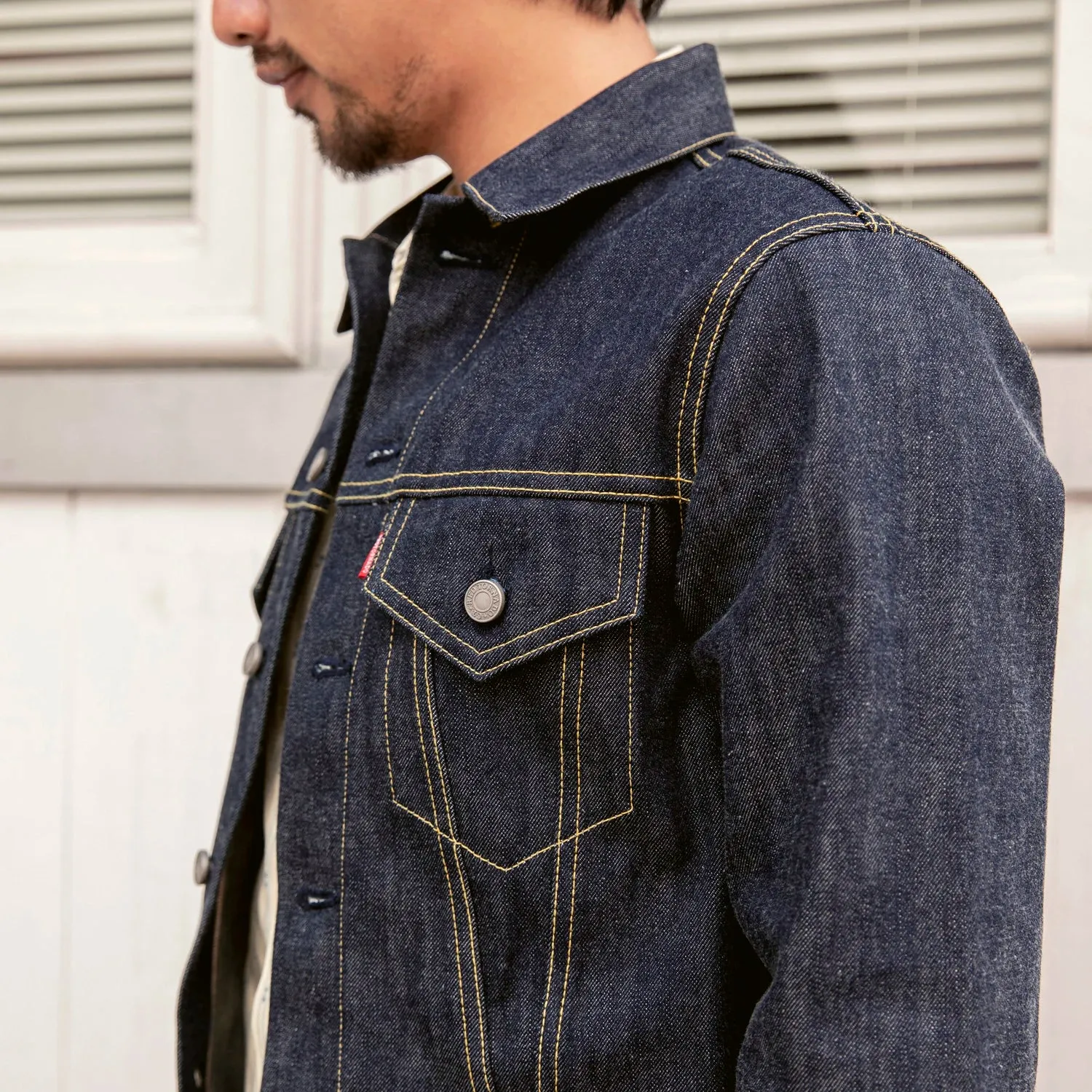 Single Breasted Blue Denim Jacket