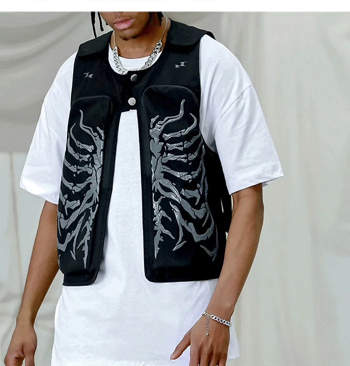 Skeleton Print Vest