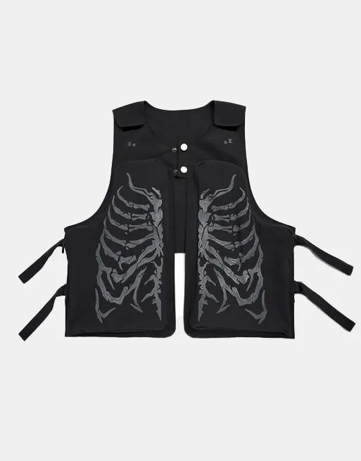 Skeleton Print Vest