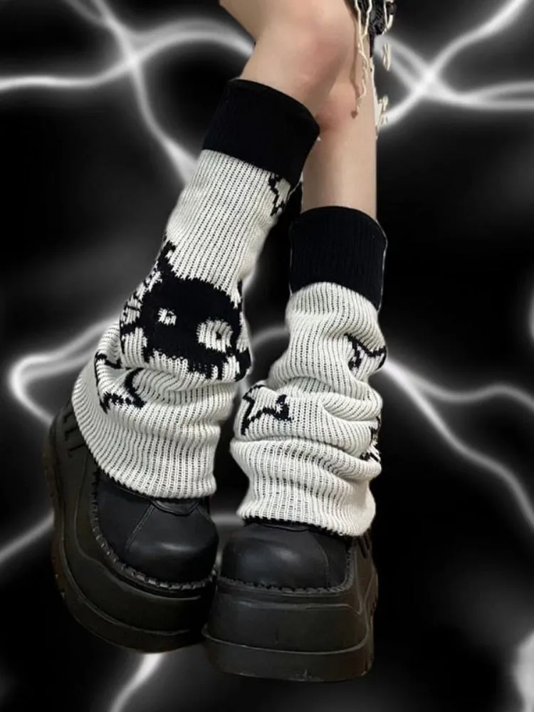 Skull & Star Goth Leg Warmers