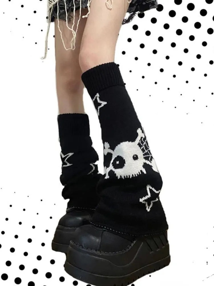 Skull & Star Goth Leg Warmers