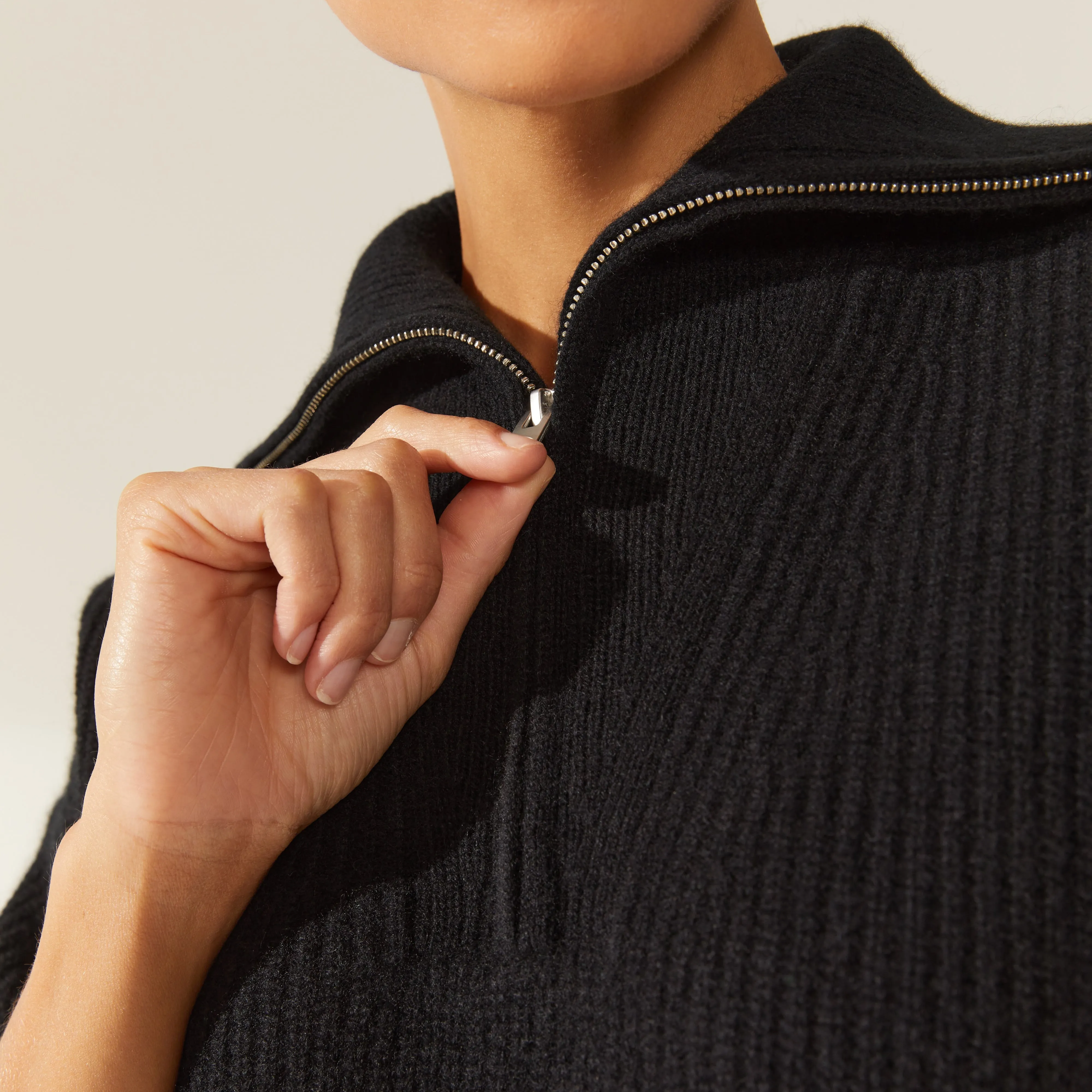 Sophia Chunky Cashmere Quarter Zip Pullover