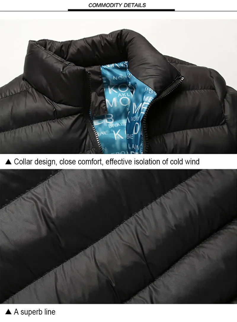 Stand Collar Parka Jacket Men's Solid Thick Jackets and Coats Winter Parkas