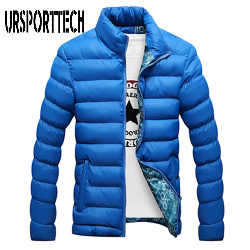 Stand Collar Parka Jacket Men's Solid Thick Jackets and Coats Winter Parkas