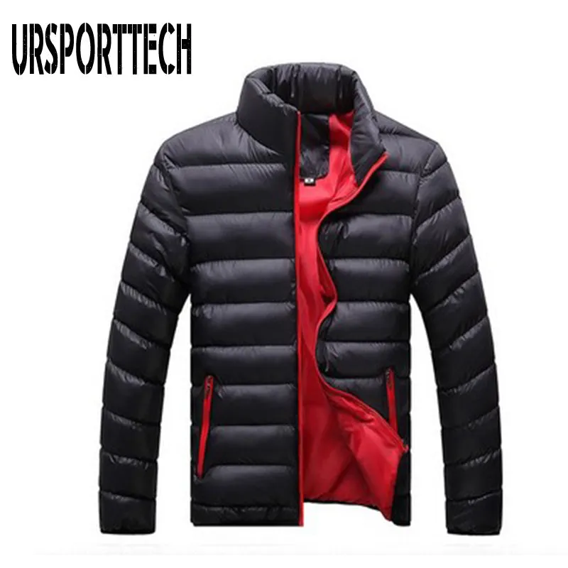 Stand Collar Parka Jacket Men's Solid Thick Jackets and Coats Winter Parkas