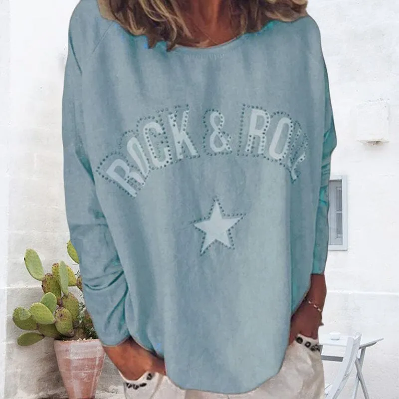 Star Crew Neck Long Sleeve T-Shirt