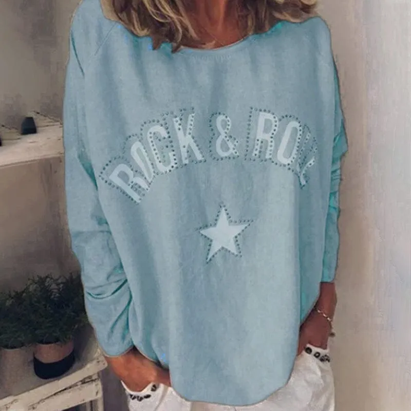 Star Crew Neck Long Sleeve T-Shirt