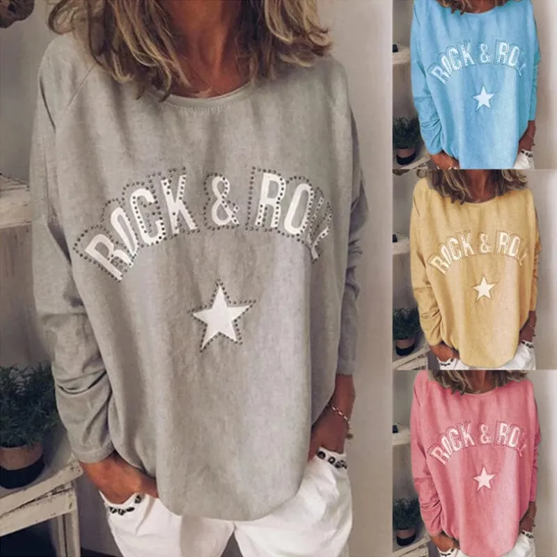 Star Crew Neck Long Sleeve T-Shirt