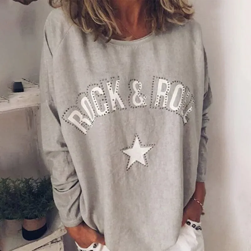 Star Crew Neck Long Sleeve T-Shirt