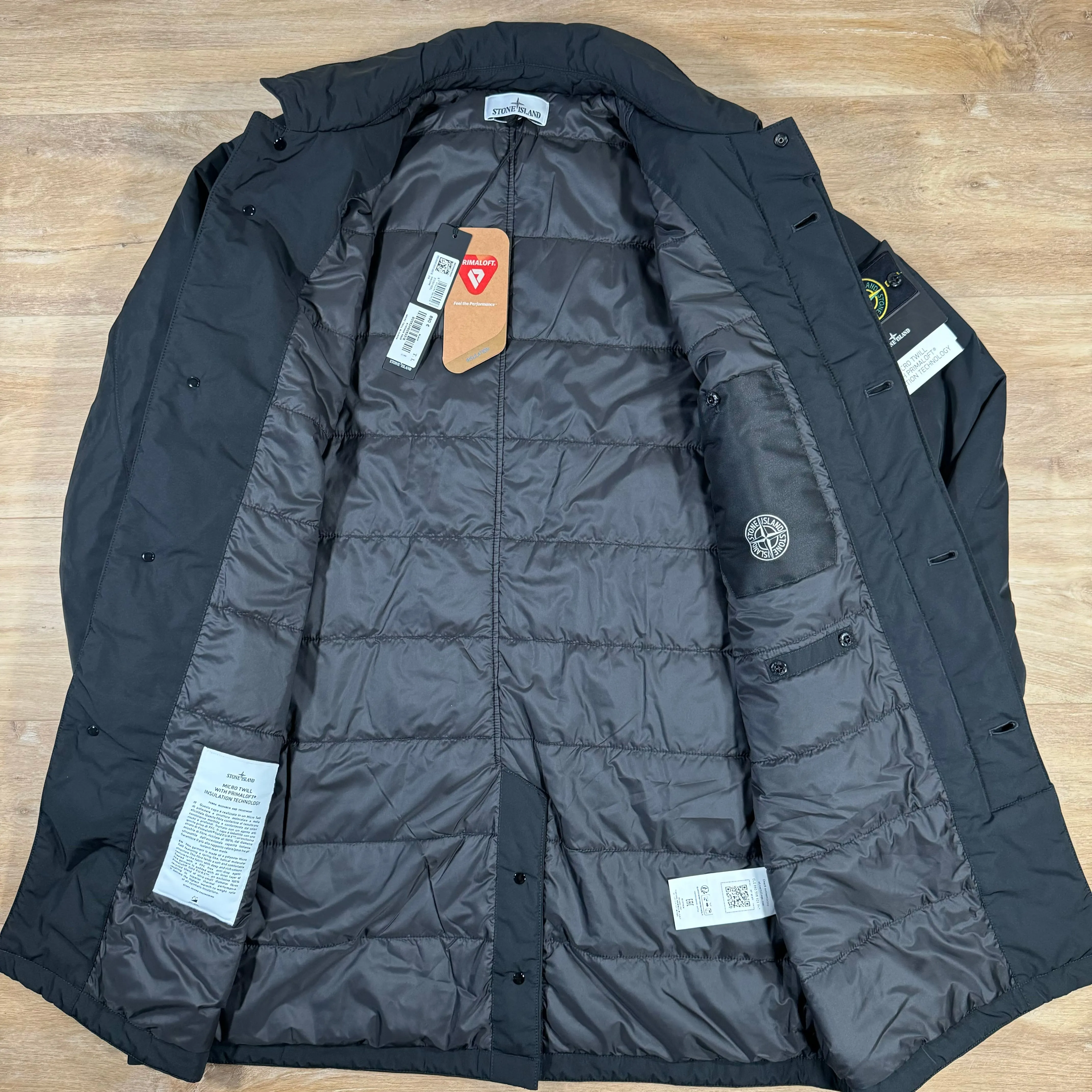 Stone Island Micro Twill Parka Jacket in Black