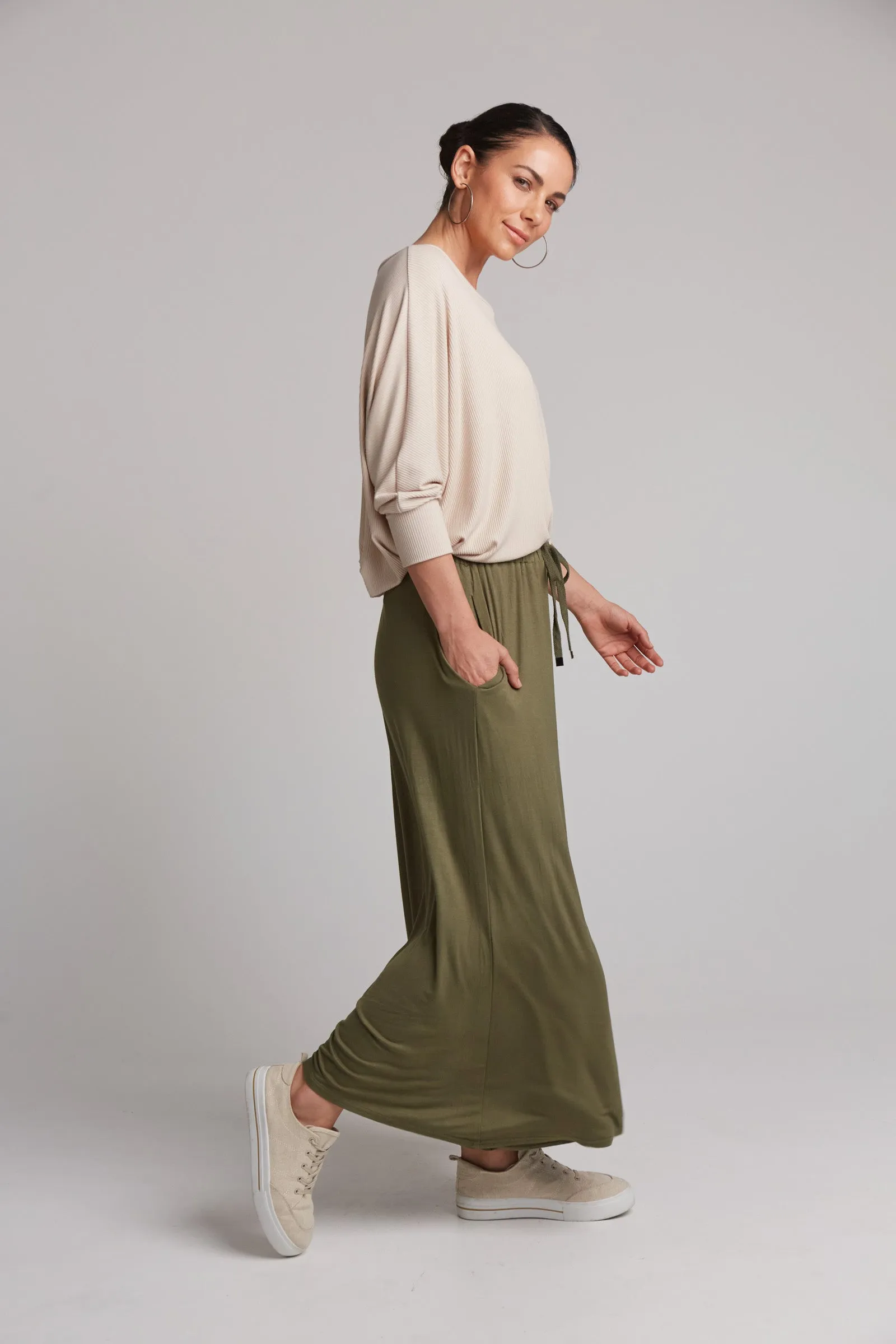 Studio Jersey Tie Pant - Fern