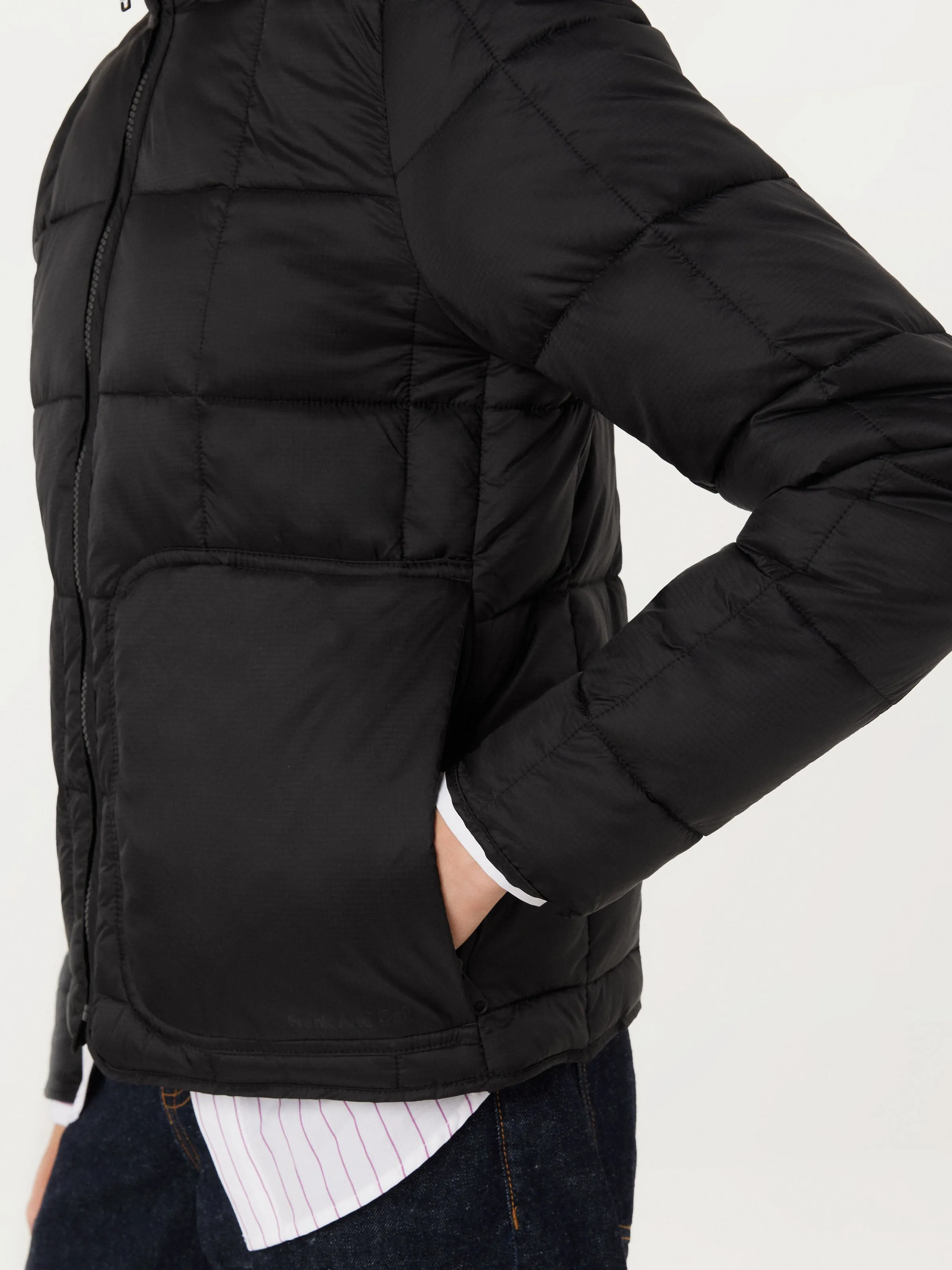 The Aero Packable Puffer Jacket in Black