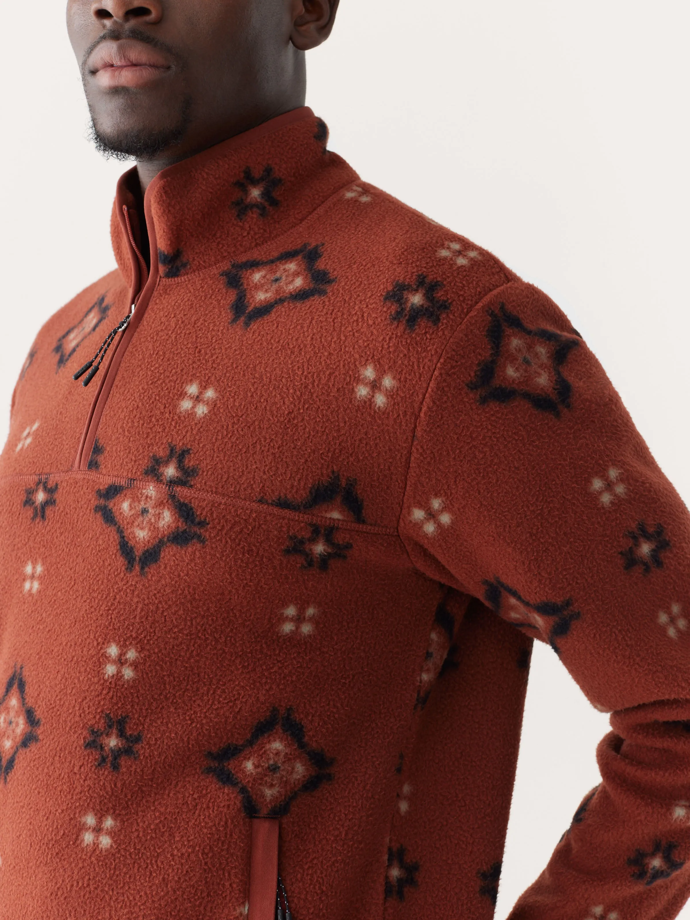 The Axis Polar Fleece Pullover in Brick Red