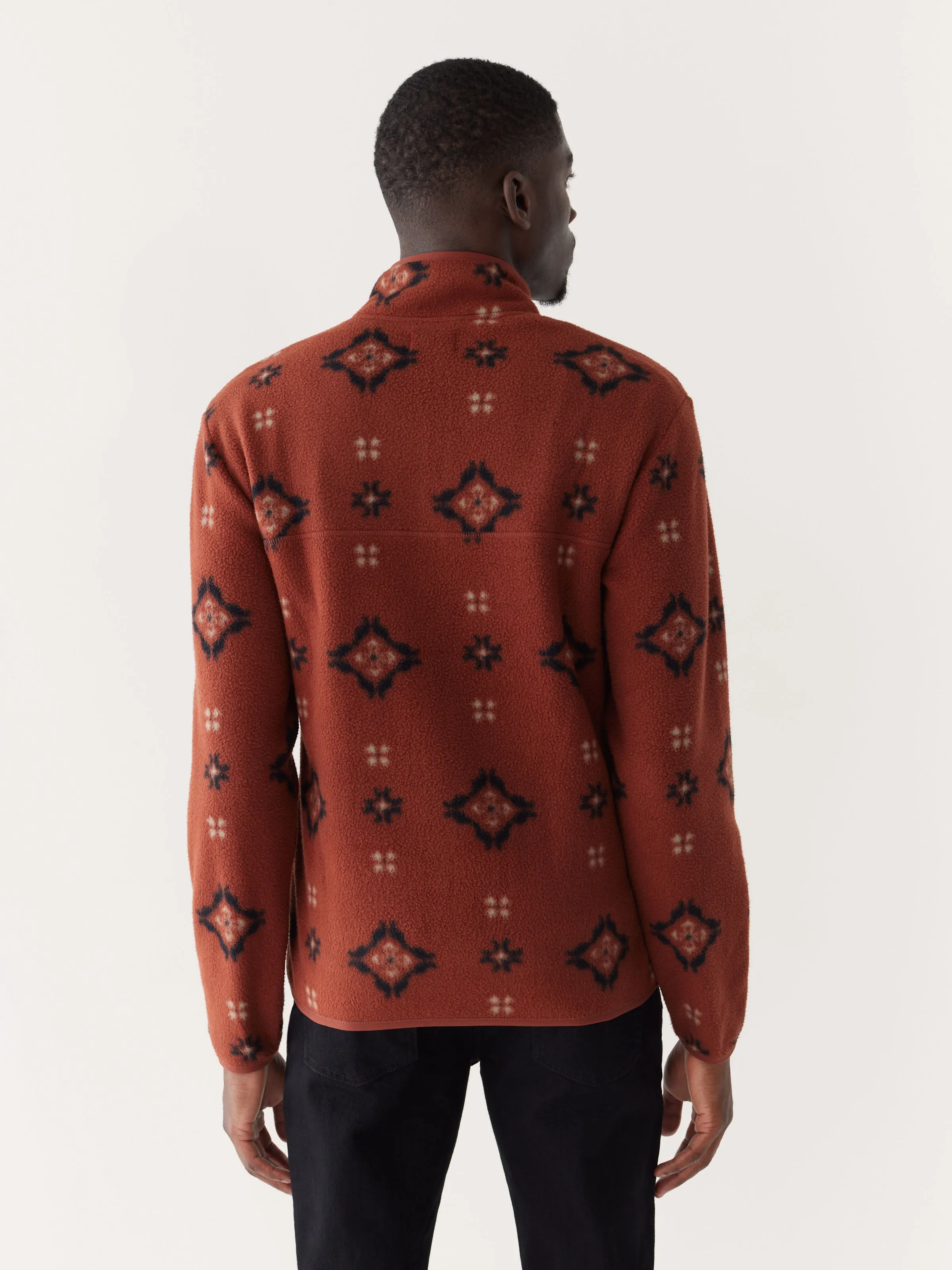 The Axis Polar Fleece Pullover in Brick Red