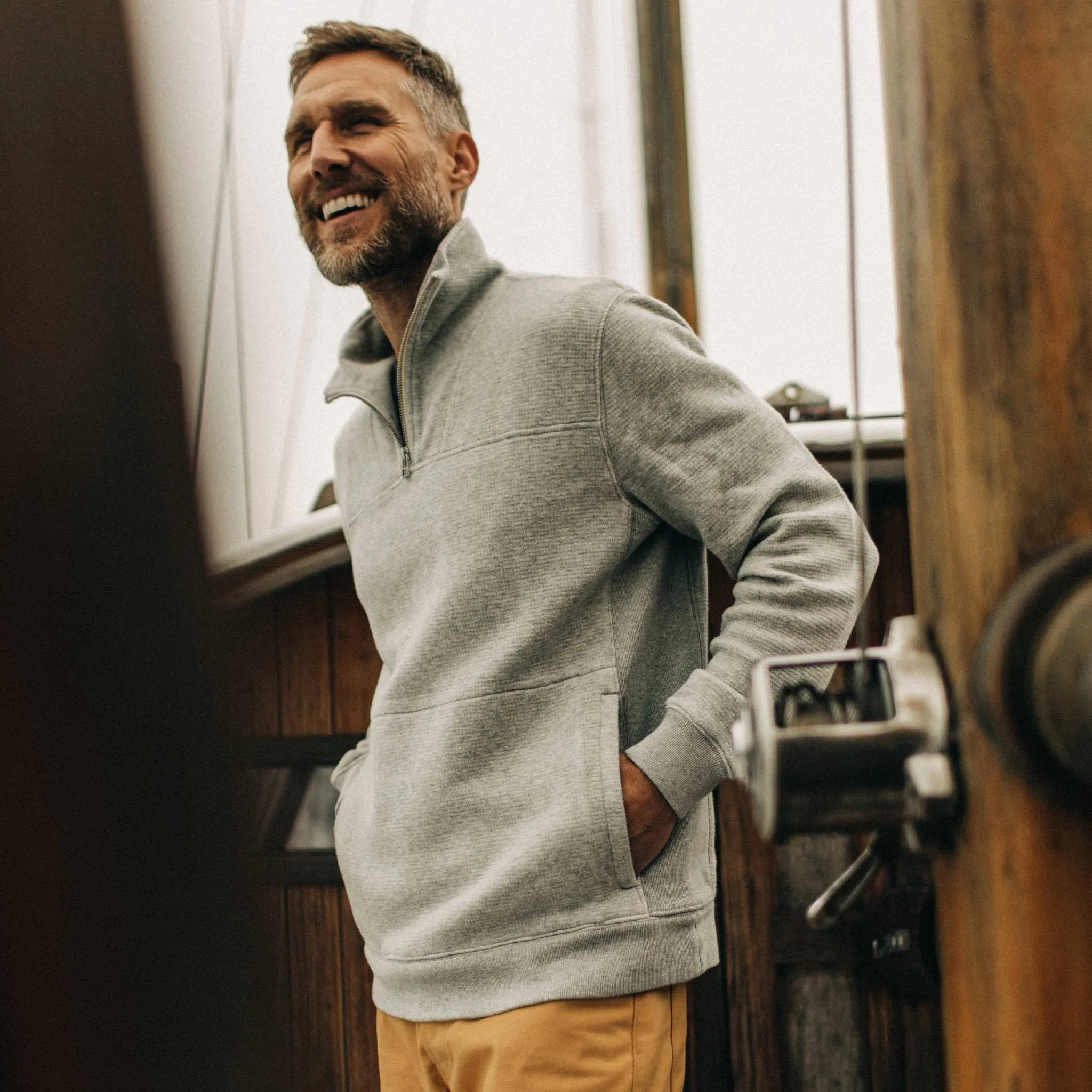 The Horizon Pullover in Ash Double Knit