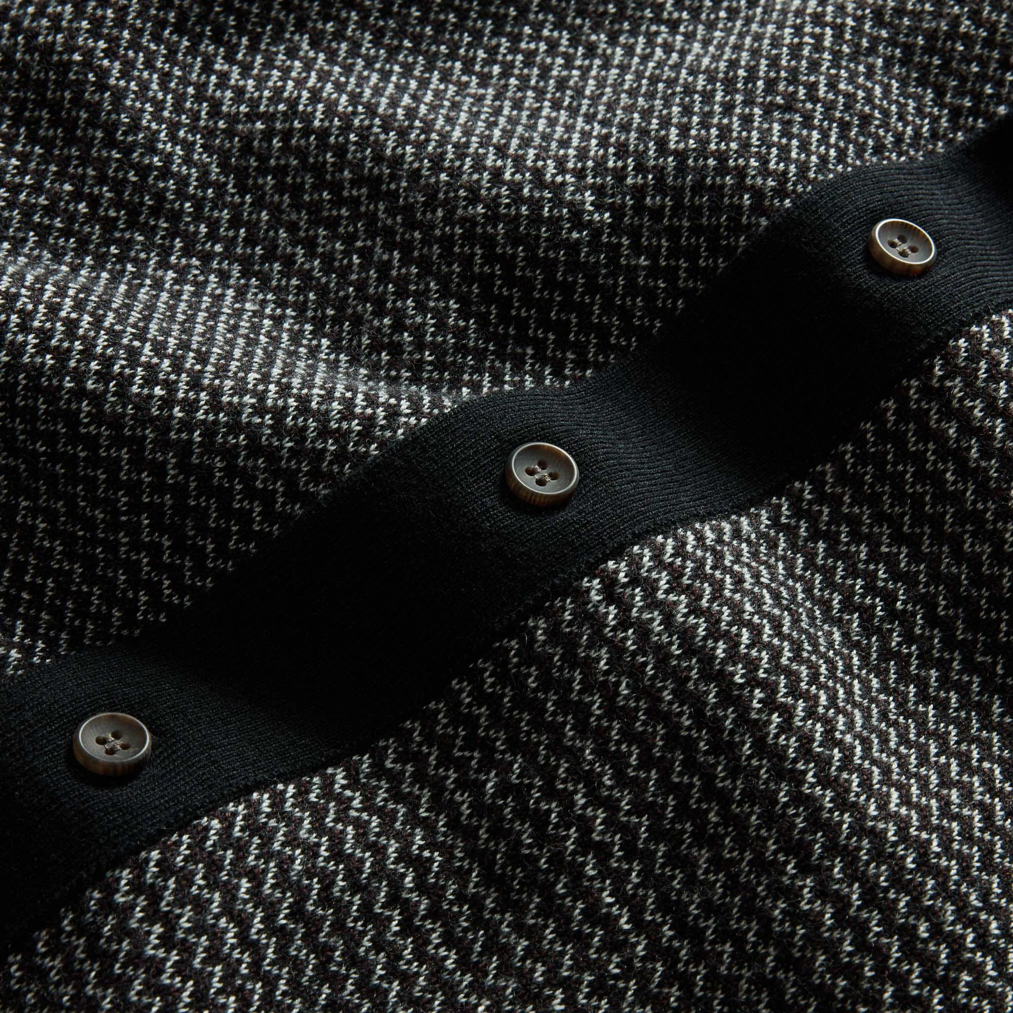 The Nichols Polo in Black Birdseye Merino