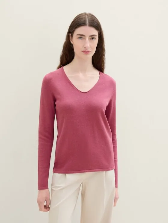 TOM TAILOR - Jumper With V-Neckline - 1012976