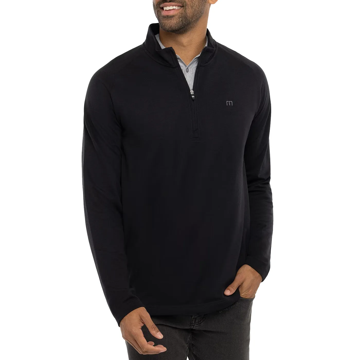 Travis Mathew Upgraded Golf Quarter Zip - Black